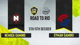 CS:GO - Nemiga vs. Syman Gaming [Overpass] Map 2 - ESL One:Road to Rio - 5th/6th place decider - CIS