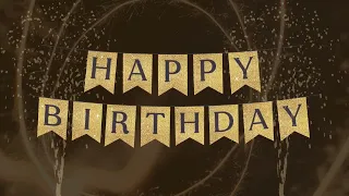 Elegant Brown & Gold Birthday Banner| No Sound 4K