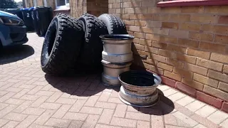 Covid lock down refurb of wheels, and new tyres for the super trooper, isuzu off road