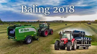 Baling 2018 - 2 Fendts baling with Mchale Fusion 3's and Masseys moving bales