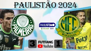 PALMEIRAS 3 X 1 MIRASSOL CAMPEONATO PAULISTA MELHORES MOMENTOS - POS JOGO