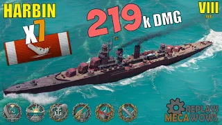Harbin 7 Kills & 219k Damage | World of Warships Gameplay