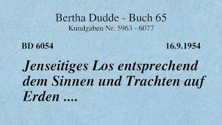 BD 6054 - JENSEITIGES LOS ENTSPRECHEND DEM SINNEN UND TRACHTEN AUF ERDEN ....