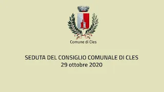 Seduta del Consiglio Comunale di Cles - 29 ottobre 2020