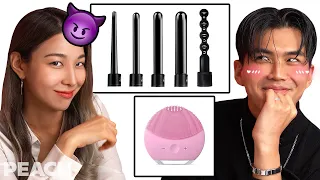 Koreans React To Men vs. Women Quiz [Couple Trivia Game Challenge] | Peach Korea