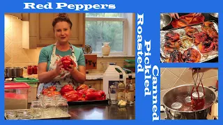 Easy Roasted Pickled Canned Red Peppers I Tips on how to prepare peppers and water bath process