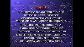 Paramount Home Video Feature Presentation And Warning Screen (1995-2006 Canada)