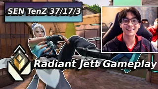 35+ KILLS! MVP! TENZ INSANE JETT VALORANT RANKED GAMEPLAY Full Match VOD