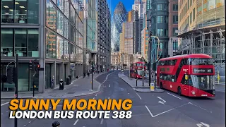 Stratford East London to London Bridge early morning double-decker bus ride - Bus Route 388 🚌