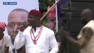 (WATCH) Cultural Groups Display Dance Steps As Wike Flags-Off Omagwa Flyover Bridge