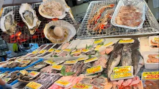 Subtitle vlog [Aomori market] Introducing seafood and foods