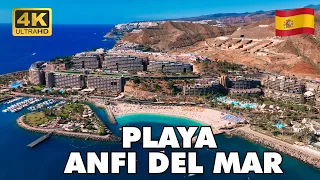 PLAYA ANFI DEL MAR-Gran Canaria Spain 🇪🇸 | FULL Tour Beach & Isla Corazon 🏖️🚶 | [4K UHD]