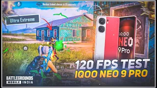 120 FPS TEST WITH FPS METER 3.2 UPDATE IQOO NEO 9 PRO SMOOTH + 120FPS PUBG / BGMI TEST 2024⚡