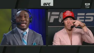 [HD] Colby Covington and Kamaru Usman get into heated exchange on post fight broadcast