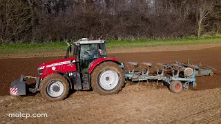 4k Massey Ferguson 7719 S Dyna-VT with a Lemken 5 furrow plough in Knodishall, Suffolk