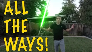 Learn ALL the ways to do the Figure 8 Lightsaber spin!!! (lightsaber tutorials 101)
