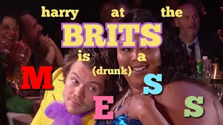 harry being a drunk mess at the brits