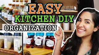 EASY DIY Kitchen Organization on a BUDGET | DOLLAR TREE Organizing Ideas | Cricut Projects