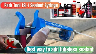 How to add sealant to your tubeless tire with the dialed Park Tool TSI-1 solution!