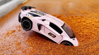 Diecast Cars Lamborghini SV Sliding Into The Water