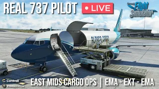 This East Midlands Scenery is VERY realistic! | Real 737 LIVE in the PMDG 737 Converted Freighter!