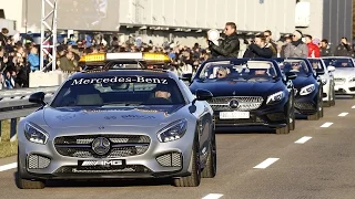 Mercedes-Benz CAR-nage! Burnouts, onboard, F1 & DTM!