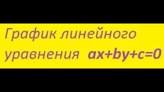 График линейного уравнения ax+by+c=0. 6 класс