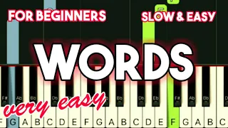 BEE GEES - WORDS | SLOW & EASY PIANO TUTORIAL