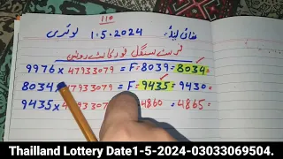 First Singal forecast Thailland Lottery Date-1-5-2024 pb.110 || prize bond guess paper