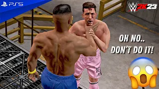 WWE 2K23 - Lionel Messi vs. Cristiano Ronaldo - Outrages Backstage Brawl | PS5™ [4K60]