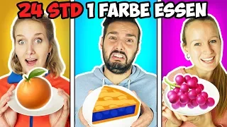 24 STUNDEN 1 FARBE ESSEN! 6 Lustige Challenges mit Kaan, Nina & Kathi!