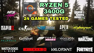 Ryzen 5 3400G (Vega 11) - 24 Games Tested in 2021 - NO Dedicated GPU