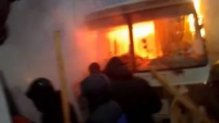 Fights near Dinamo Stadium in Kyiv 19.01.2014