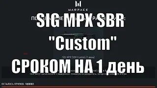 Варфейс SIG MPX SBR Custom на 1 день доступна всем желающим по ссылке ТГ: BWF