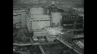 Radioactive Chernobyl nuclear power plant 1986 aerial catastrophic explosion disaster film footage