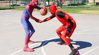 Spiderman vs Deadpool (scene via Spiderman Basketball Ep 6)