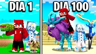 Sobrevivi 100 Dias em DUPLA no Minecraft Pokémon! - O FILME