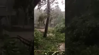 Ураган, град и ливень в Лесосибирске