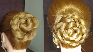 2 Easy bun hairstyle in less than 5 min| wedding updos||Hairstyle||