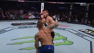 Dustin Poirier lands a right hand on Khabib  | UFC 242 Highlight