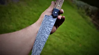 Making a 8 layers damascus knife !! ( I failed with the handle ..)