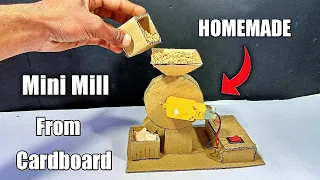 How To Make Mini Flour Mill Machine from Cardboard | at home