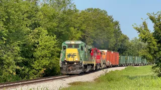 Chasing Nashville & Eastern's Colorful Rock Train NE01-24 on 7/24/23