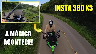 Câmera INSTA 360 X3 veja como a mágica acontece | TESTE na MOTO com imagens SIMULTÂNEAS #insta360