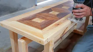 Amazing Woodworking Projects // Build An Outdoor Art Bench With A Unique Design For Your Home