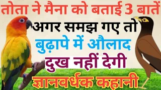 तोता ने मैना को बताई 3 बातें अगर समझ गए तो बुढ़ापे में औलाद दुख नहीं देगी।parrot of maina bird story