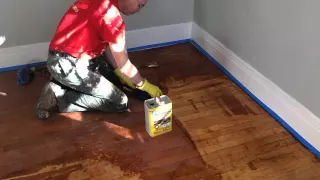 Refinishing hardwood floors by stripping