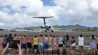 people get blown away at Maho Beach St-Maarten