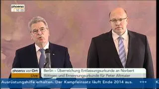 Entlassung von Norbert Röttgen und Ernennung von Peter Altmaier - 22.05.2012