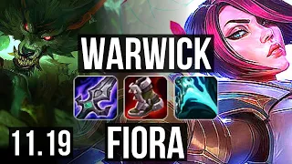 WARWICK vs FIORA (TOP) | Rank 2 Warwick, 9/1/3, 6 solo kills, Legendary | TR Master | v11.19